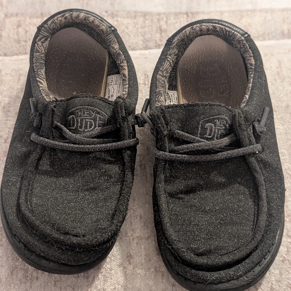 Hey Dude Kids Black Moccasins